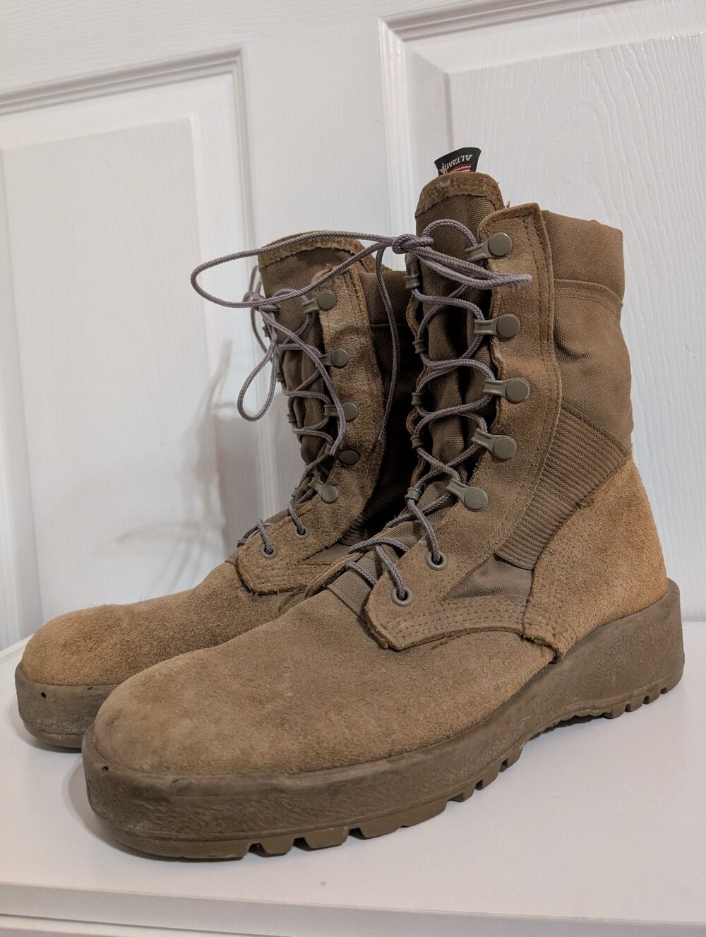 Altama Mens Combat Boots Coyote Brown Tan Vibram Leather Military Size 10 Wide